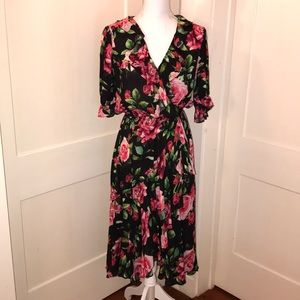 Icons Floral Wrap Dress